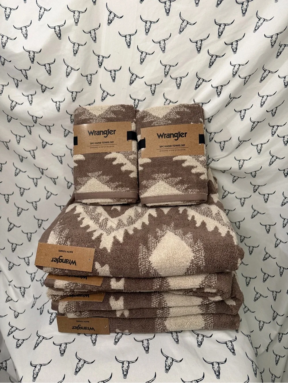 Wrangler Brown & Cream Southwestern Towel Set